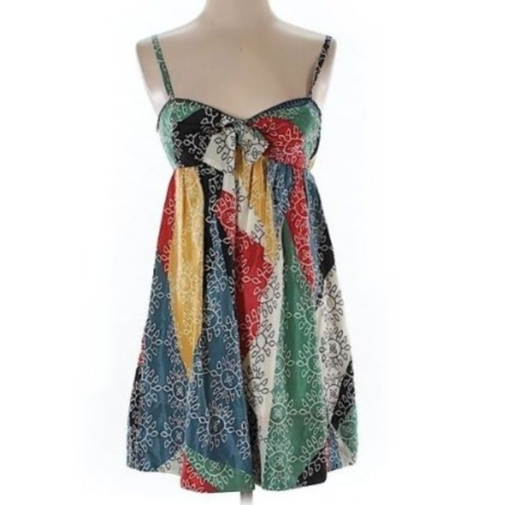 BCBGMAXAZRIA Silk Bandana Print Short‎ Casual Dress